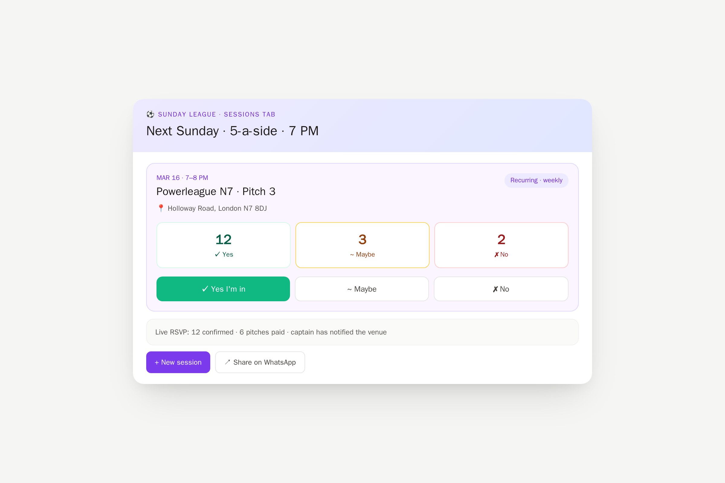 Step 2 — Add sessions members RSVP to